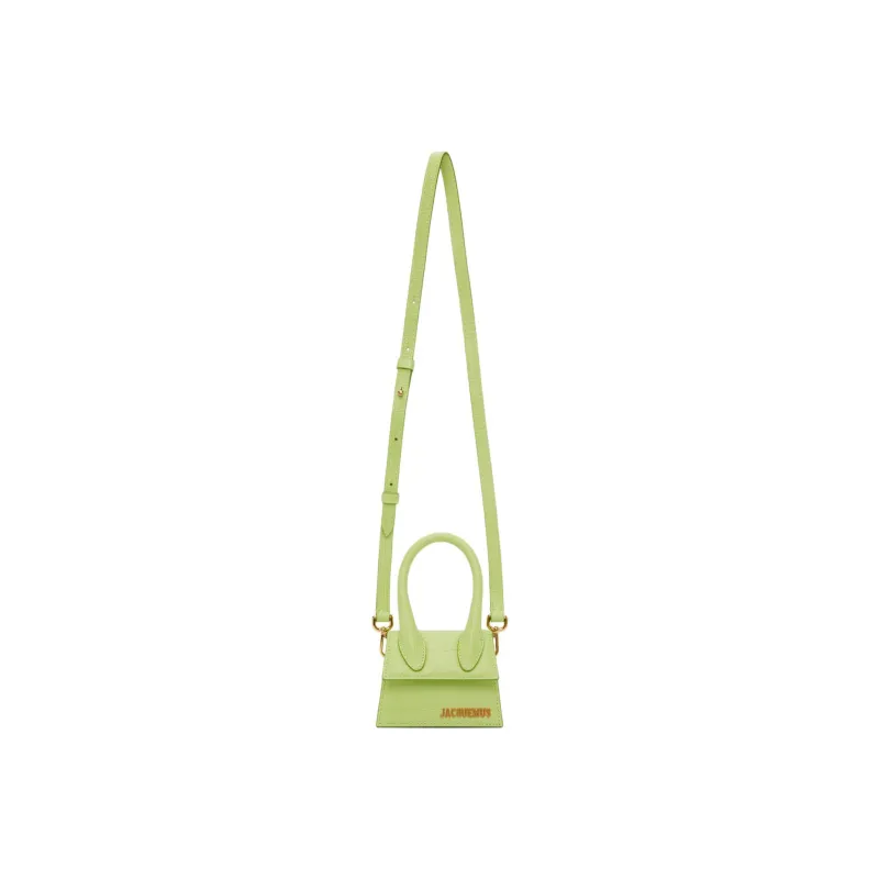 Jacquemus Leather Shoulder Bag, Handbag Women's Light Green-3