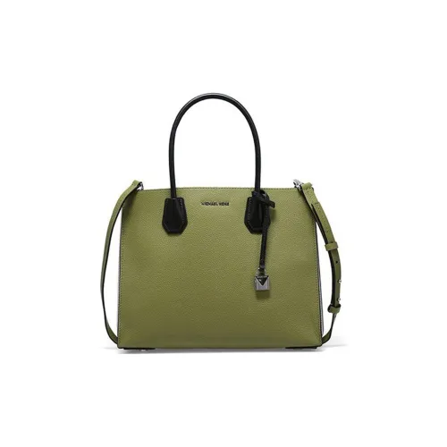 MICHAEL KORS MK Mercer Leather Multicolor Trunk Bag Handbag Shoulder Bag Large Size Women's Olive Green