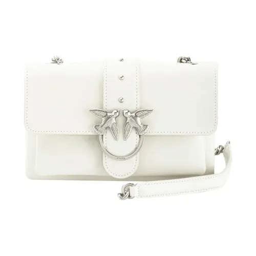 PINKO SOFTSIMPLY Leather Swallow Bag, Envelope Bag, Shoulder Bag, Crossbody Bag Small Size Women's White