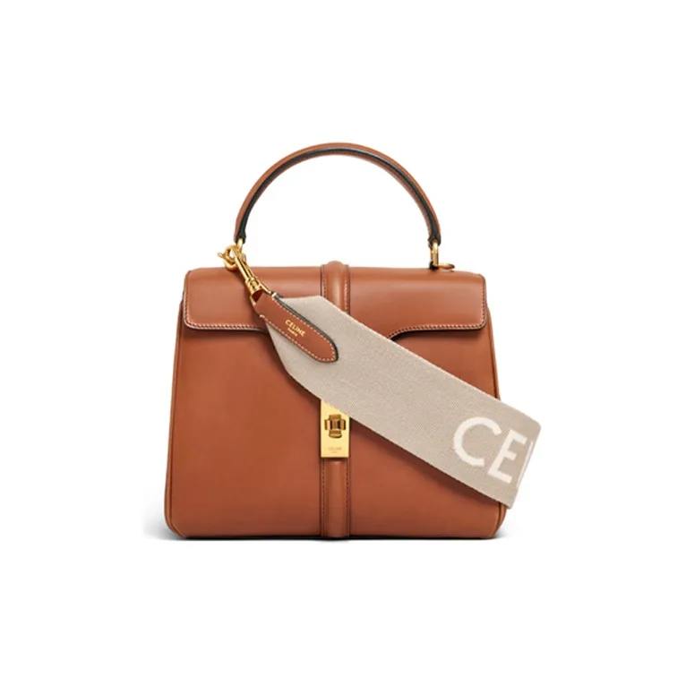 CELINE Jacquard Wool Short Shoulder Strap Bag Women's Beige/White-1