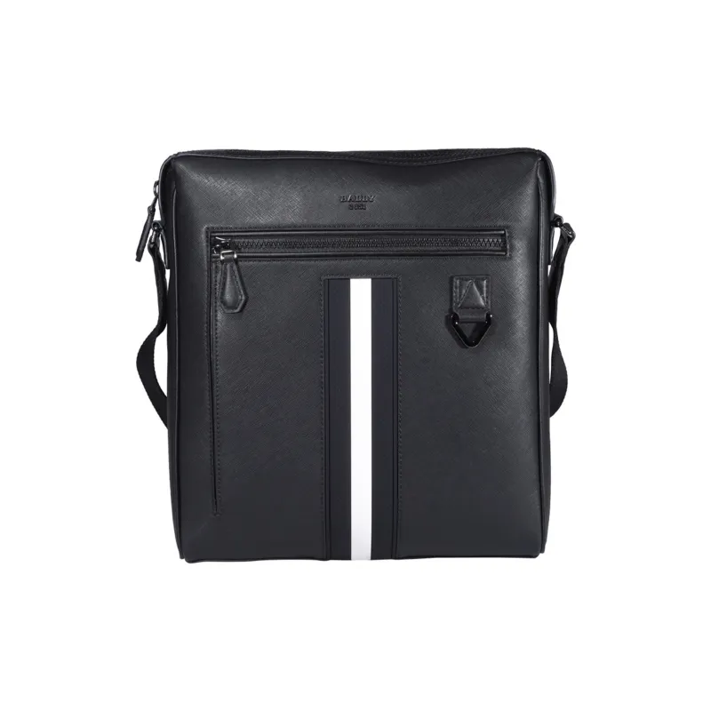 BALLY Artificial Leather Messenger Bag, Shoulder Bag, Crossbody Bag Men's Black-0
