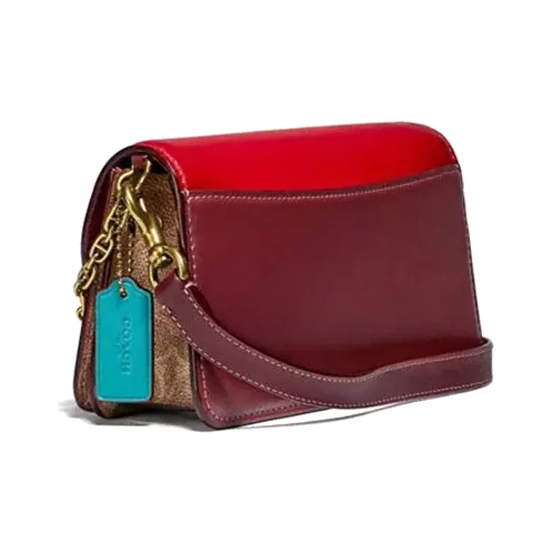 COACH Beat Leather Portable Crossbody Bag Shoulder Bag Women's China Red Multicolor-1
