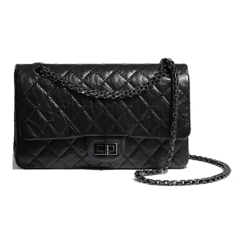 CHANEL So Black2.55 Leather Shoulder Bag Crossbody Bag Women's Black