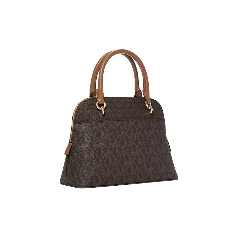 MICHAEL KORS Jet Set Canvas With Leather Dome Bag, Shoulder Bag, Crossbody Bag, Handbag Medium Size Women's Dark Brown-1