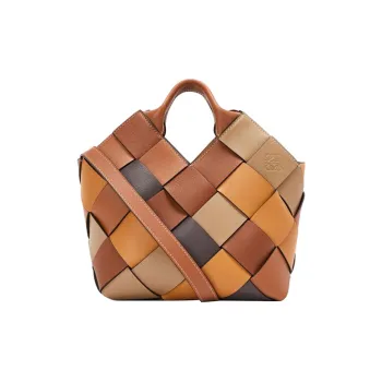 LOEWE SurplusBasket Soft Grain Cow Leather Handbag Small Size Women's Brown