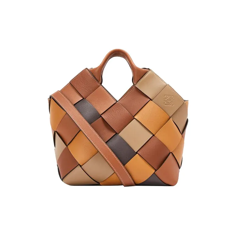 LOEWE SurplusBasket Soft Grain Cow Leather Handbag Small Size Women's Brown-0