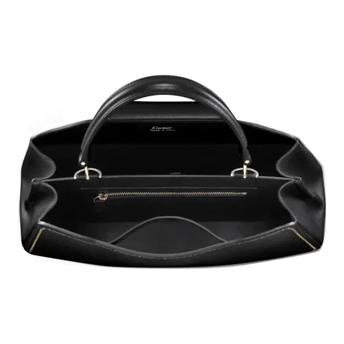 CARTIER GUIRLANDE Calfskin Handbag Shoulder Bag Crossbody Bag Small Size Women's Black-5