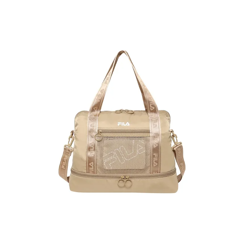 FILA Logo Shoulder Bag, Crossbody Bag, Handbag Regular Unisex Beige-0