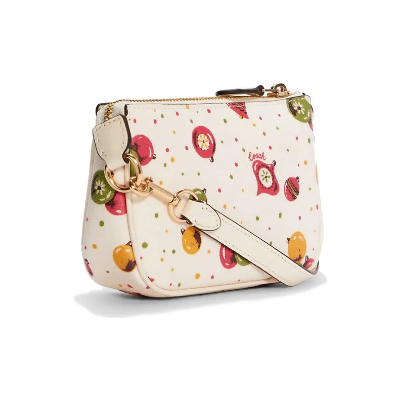 COACH Nolita Canvas Leather Pochette, Shoulder Bag, Wrist Bag, Clutch Small Size Women's White-1