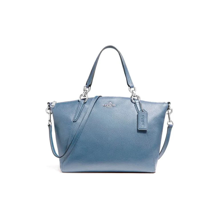 COACH Kelsey Leather Handbag Women's Gray Blue-0