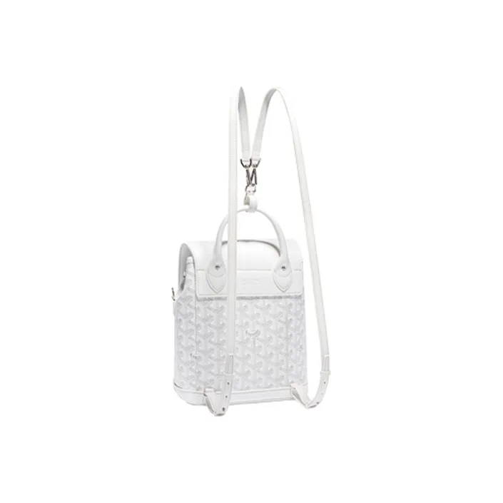 GOYARD Canvas With Leather Dog's Teeth Backpack Mini Women's White-3