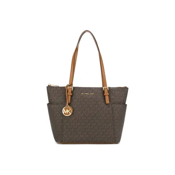 MICHAEL KORS PVC And Cow Leather Shoulder Strap One Shoulder Handbags Women's Brown