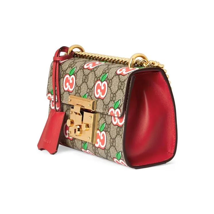 GUCCI Canvas With Leather Box Bag Crossbody Bag Shoulder Bag Women's Ebony & Red-1