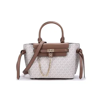 MICHAEL KORS Cow Leather Portable Crossbody Bag, Shoulder Bag Trumpets Women's Vanilla White & Brown