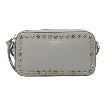Jimmy Choo Leather Shoulder Bag, Crossbody Bag Women's Gray