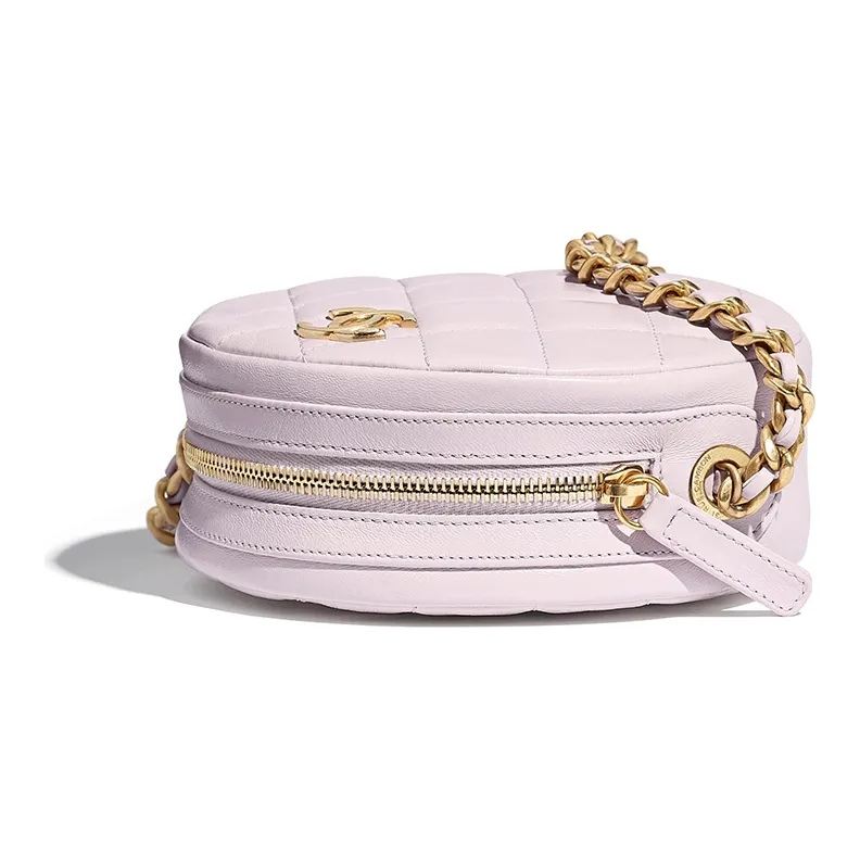 CHANEL Polished Lambskin And Gold Metal Round Small Handbag Women's Light Purple-2