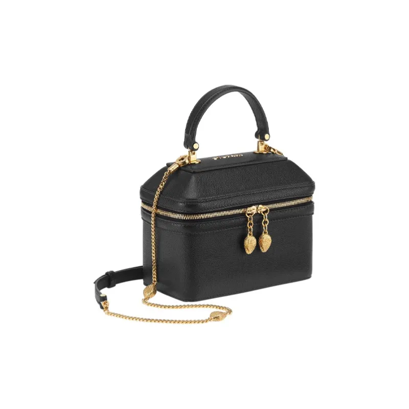 BVLGARI Serpenti Forever Cow Leather Handbag Shoulder Bag Crossbody Bag Jewel Box Makeup Bag Women's-1