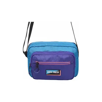 Anta Nylon Small Square Bag Shoulder Bag Crossbody Bag Unisex Blue Purple