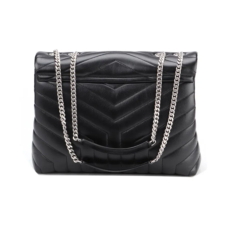 SAINT LAURENT LOULOU Calfskin Crossbody Bag, Shoulder Bag Women's Black-3