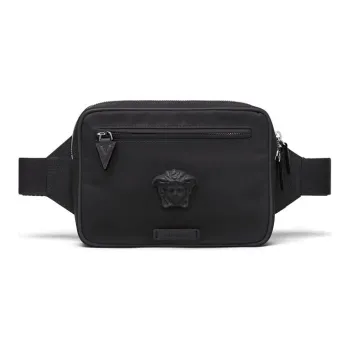 VERSACE Nylon Fabric Sling Bag, Fanny Pack Men's Black