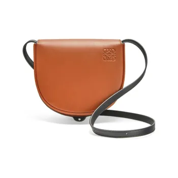 LOEWE Heel Soft Cow Leather Horse Shoe Bag Shoulder Bag Crossbody Bag Regular Women's Dark Brown/Black