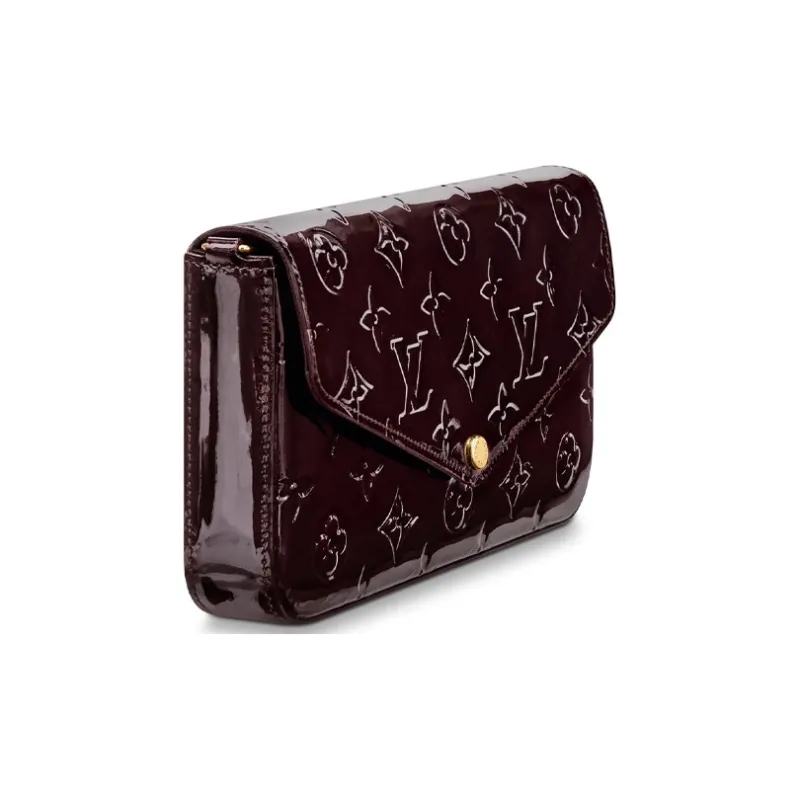 LOUIS VUITTON Pochette Felicie Monogram Vernis Amarante-1