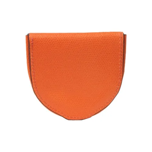 Valextra Calfskin Coin Purse Unisex Lobster Red