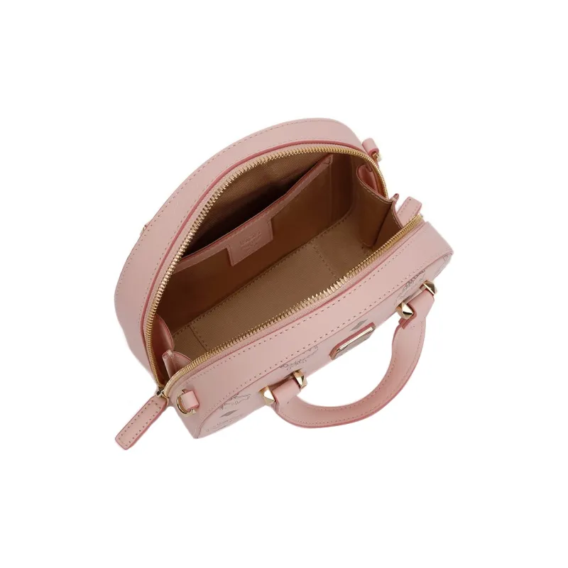 MCM Essential Visetos Origina Leather Shoulder Bag, Crossbody Bag, Handbag Mini Women's Pink-4