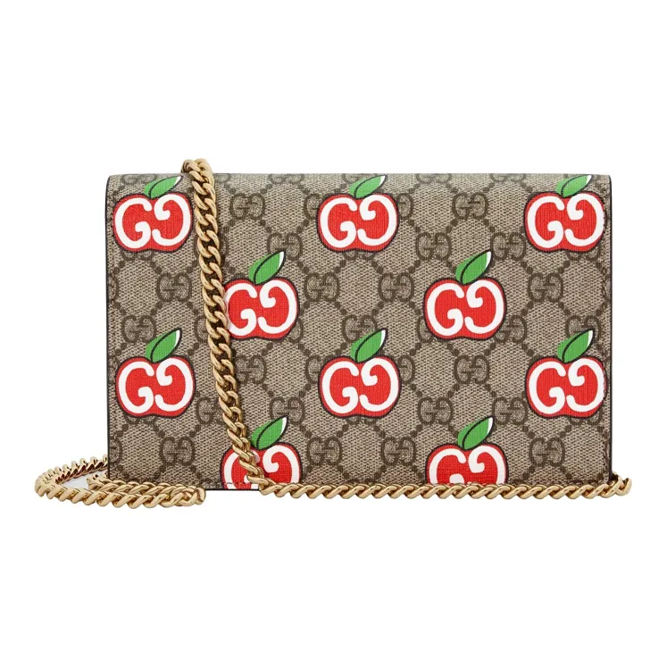 GUCCI Canvas With Leather Wallets Shoulder Bag Crossbody Bag Women's Ebony/Red-1