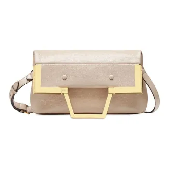 FENDI Sheepskin Tote Handbag Shoulder Bag Crossbody Bag Small Size Women's Light Pink