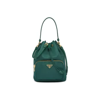 PRADA Leather Bucket Bags Shoulder Bags Handbags Women's Succulent Green