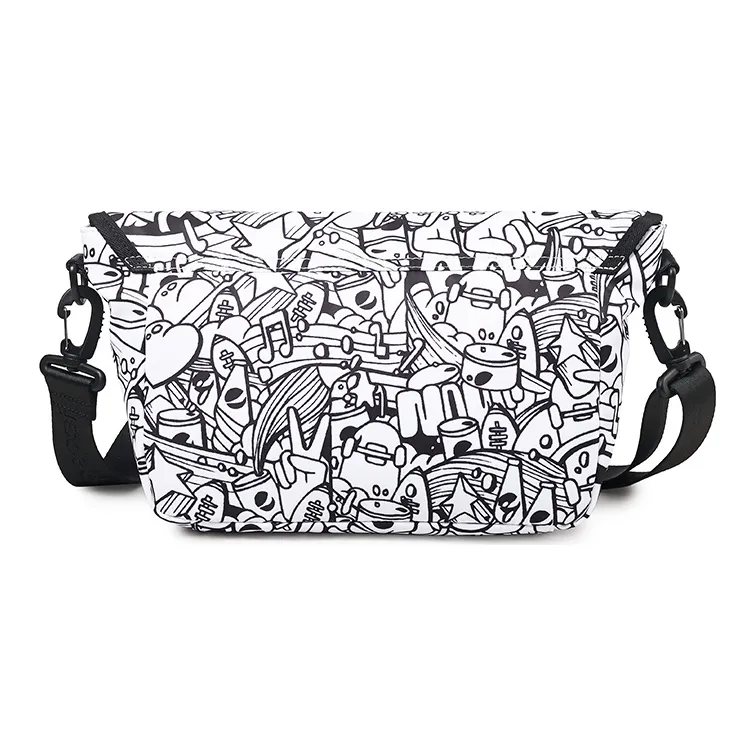 Pepsi Fabric Messenger Bag Shoulder Bag Crossbody Bag Regular Unisex Black White-4