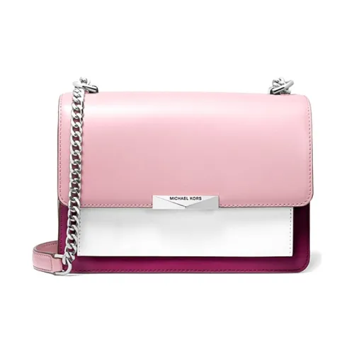 MICHAEL KORS Jade Leather Shoulder Bag, Crossbody Bag Women's Pink Purple Color Block