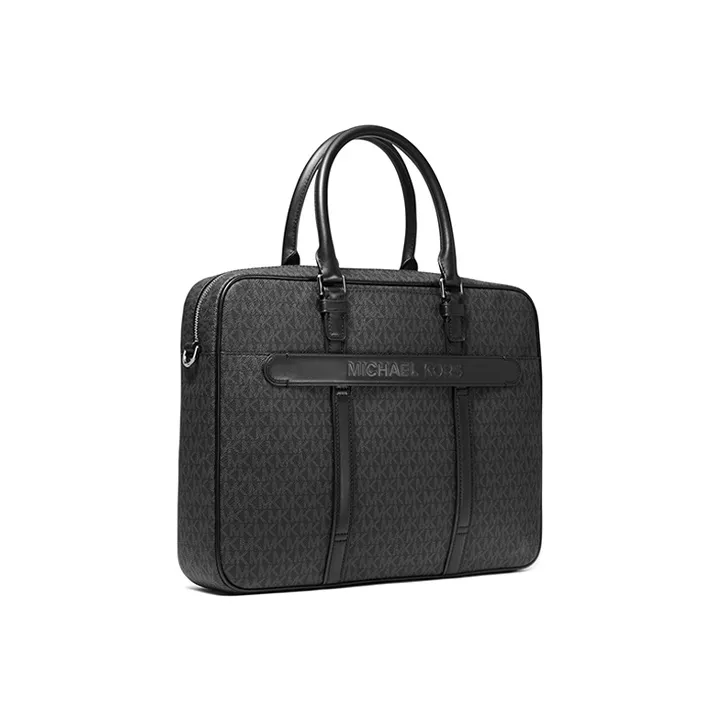 MICHAEL KORS Hudson Artificial Leather Briefcase, Handbag Men's Black-1