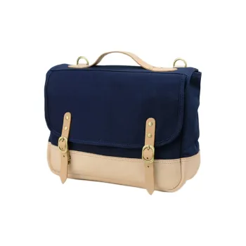 LINE ARTISANAL Canvas Satchel Bag, Messenger Bag, One Shoulder Handbag Unisex Blue