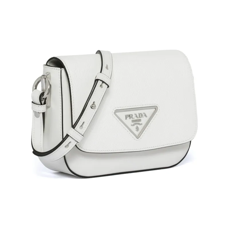 PRADA Leather Crossbody Bag Regular Women's White-1