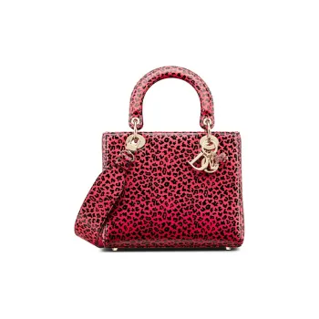 DIOR Lady Dior Cow Leather Princess Diana Bag Shoulder Bag Crossbody Bag Handbag Women's Raspberry
