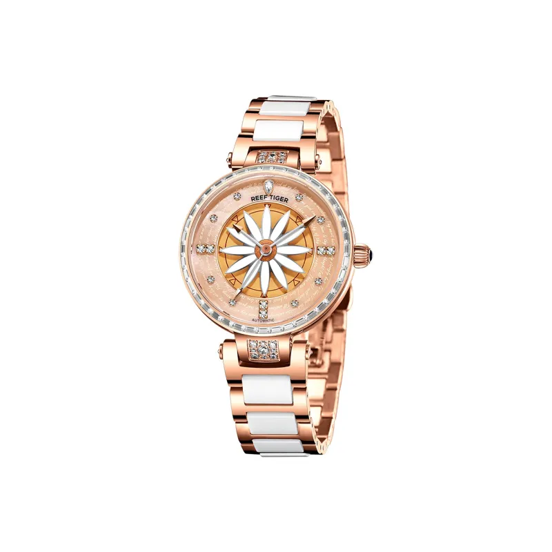 REEF TIGER Automatic Mechanical Movement Watch Women's Watch Pink Watch Dial RGA1599-MF-1