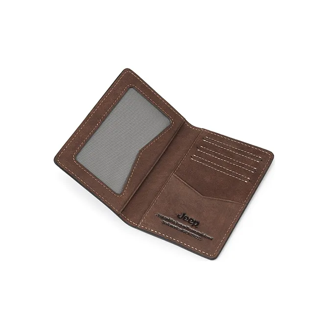 Jeep Top Grain Cow Leather Money Clip Card Holder Mini Men's-4