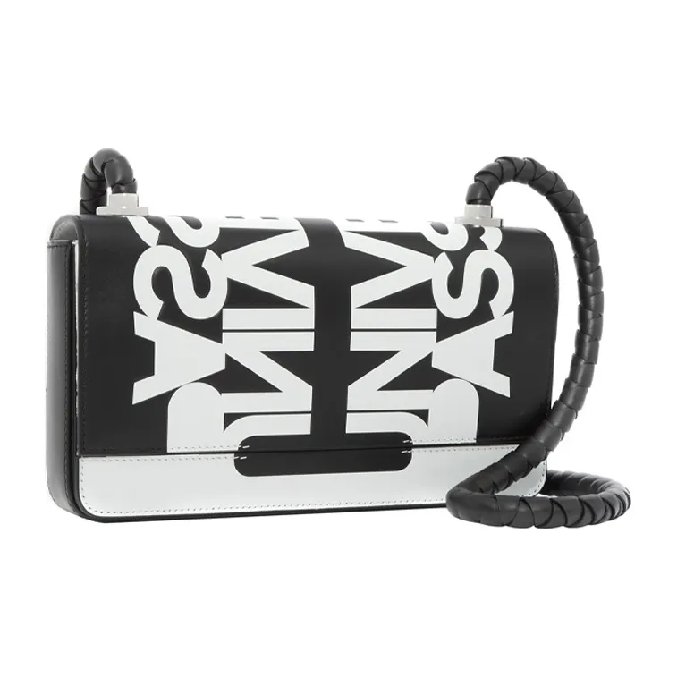 Burberry Cow Leather Small Square Bag Shoulder Bag Crossbody Bag Men's Black/White-1
