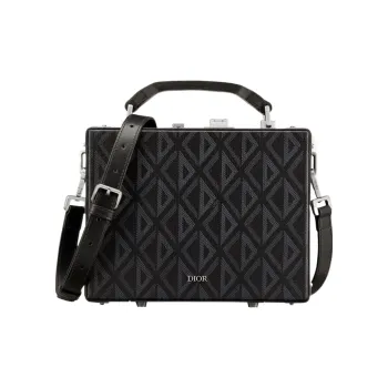 DIOR Lock Cow Leather Shoulder Bag Crossbody Bag Men's Black