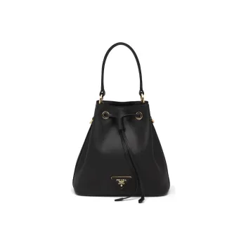 PRADA Saffiano Leather Bucket Bag Handbag Shoulder Bag Crossbody Bag Women's Black