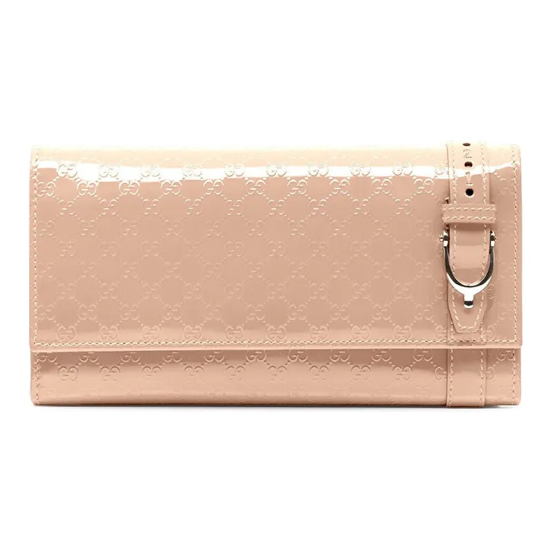 GUCCI Patent Leather Wallet Women's Nude Pink Candy Color-0