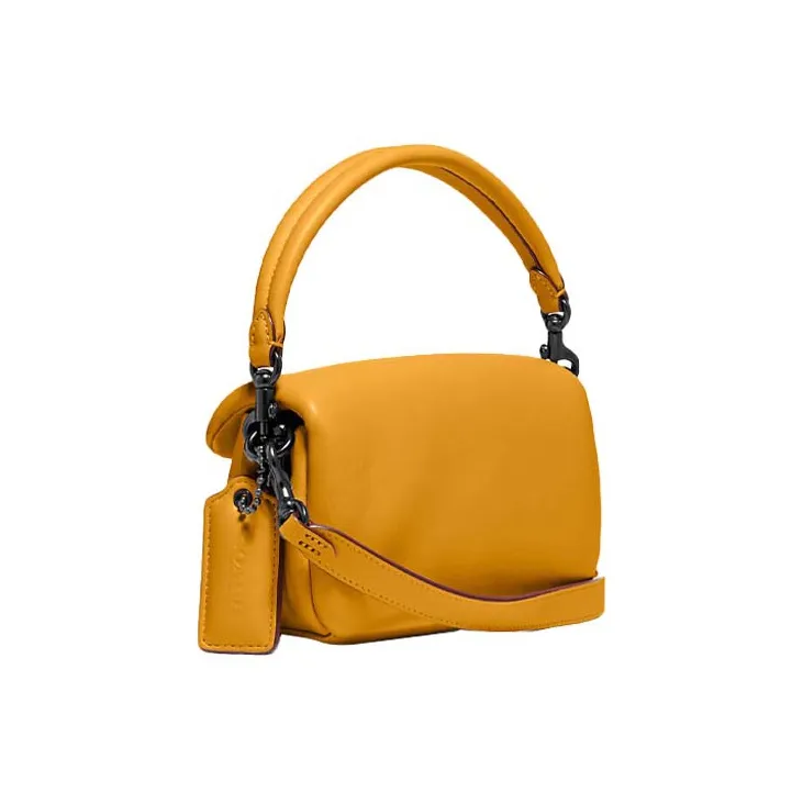 COACH Pillow Tabby Leather Pillow Bag, Cloud Bag, Shoulder Bag, Crossbody Bag Trumpets Women's Macaron Orange-1
