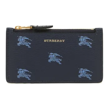 Burberry Leather Coin Purses Card Holders Unisex Blue