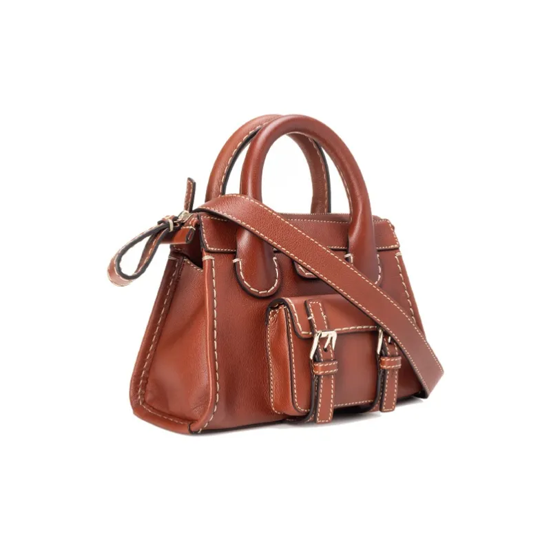 Chloe Edith Buffalo Leather One Shoulder Handbag Mini Women's Tan-1