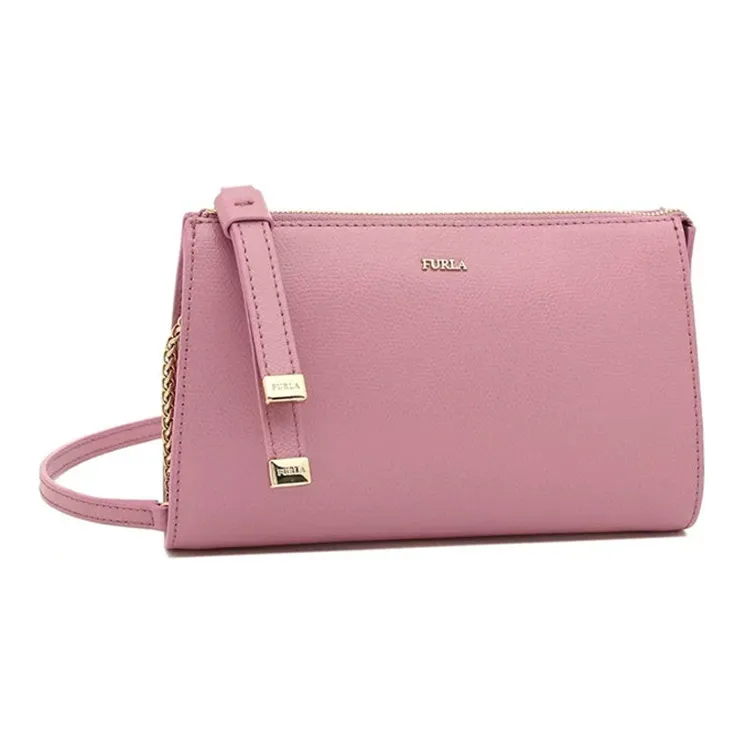 Furla Luna Leather Crossbody Bag, Shoulder Bag Small Size Women's Pink-1