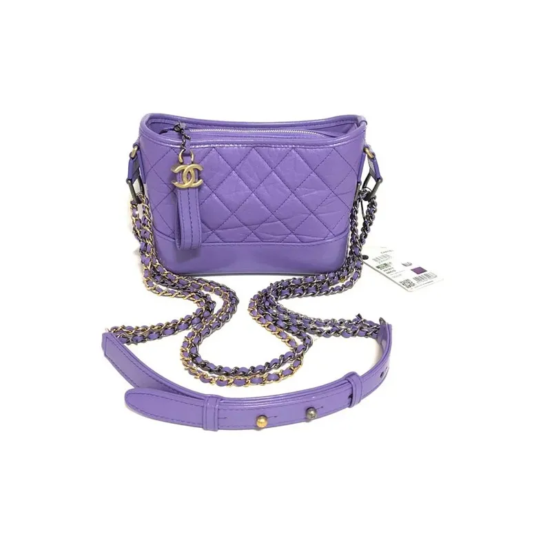 CHANEL Gabrielle Calfskin Hobo Bag, Handbag, Shoulder Bag, Crossbody Bag Trumpets Women's Purple-2