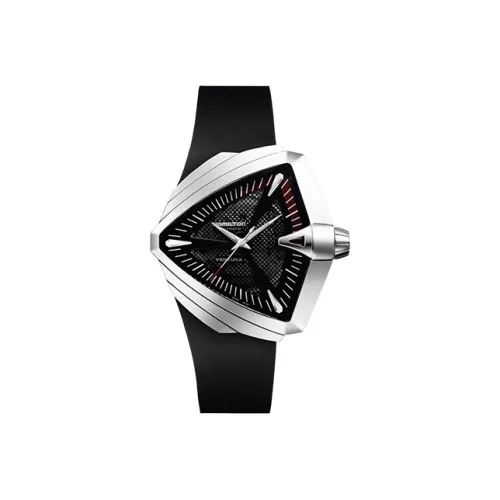 HAMILTON Automatic Mechanical Movement Men's Watches Watch 46mm Black Dial Stainless Steel Watch Case Rubber Strap