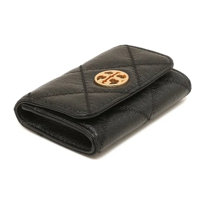 TORY BURCH TB Willa Leather Business Card Holder, Wallet Card Holder Regular Women's Black-5